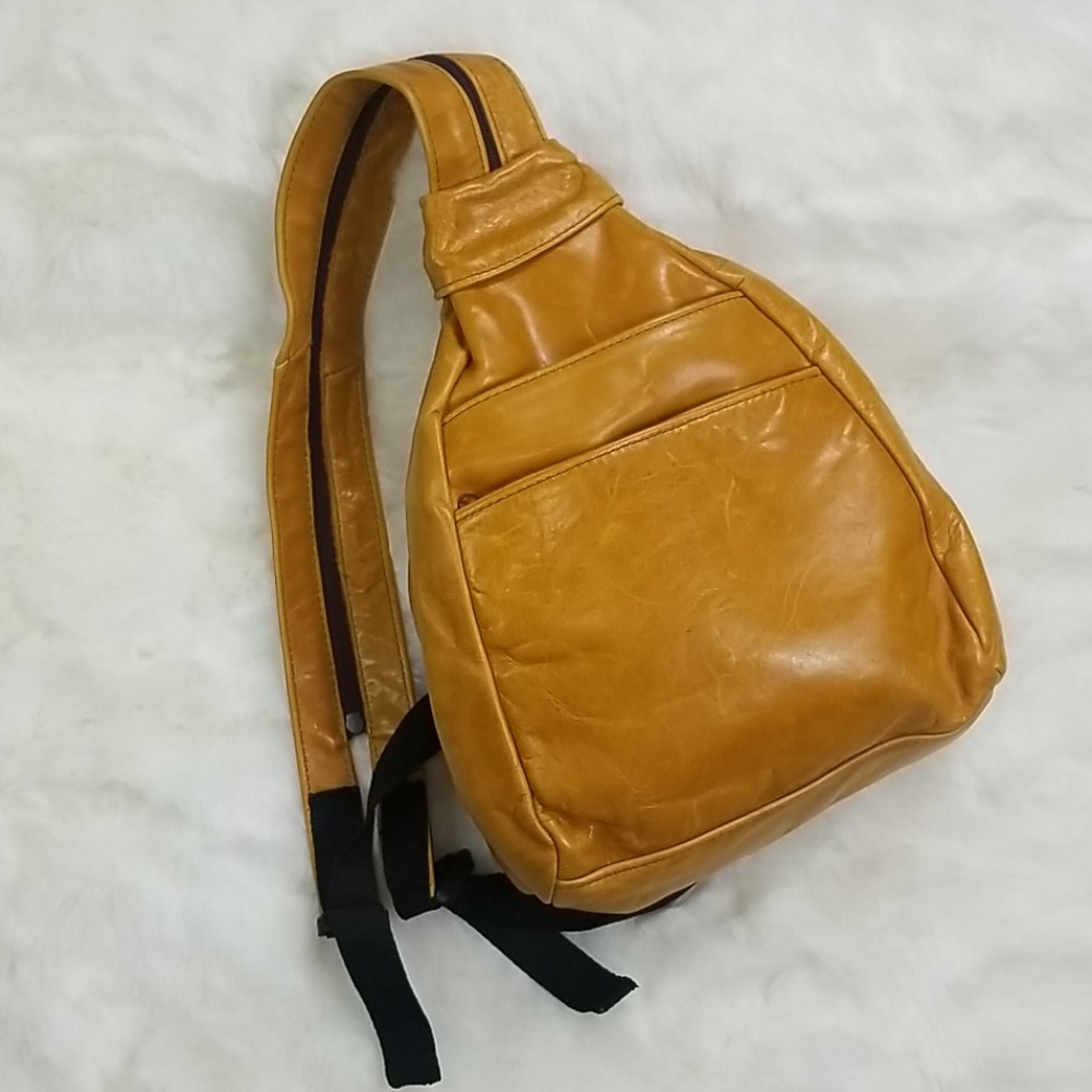 Vintage Butterscotch Leather Convertible Backpack